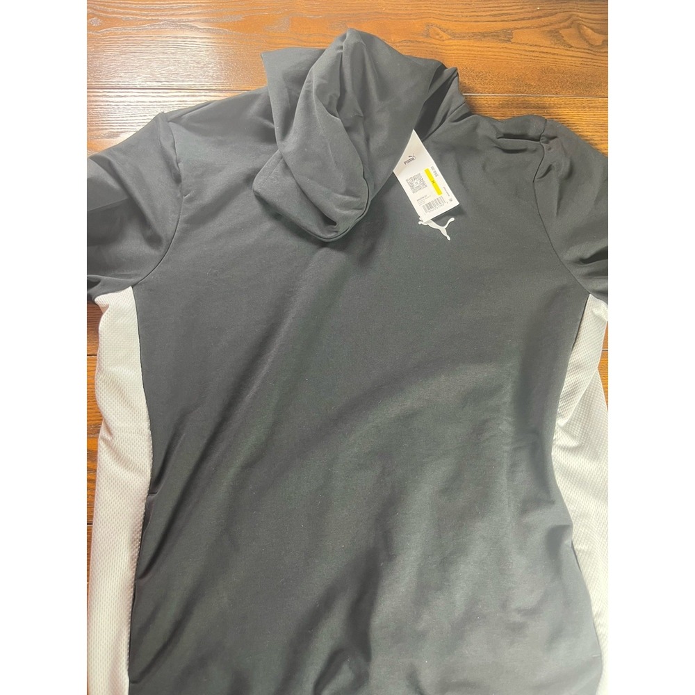 NEW Puma Men's Essentials Big Logo Hoodie Sz Medium Black White NWT